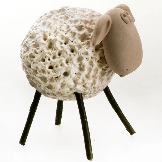 Ceramic Wooly Sheep Figurine