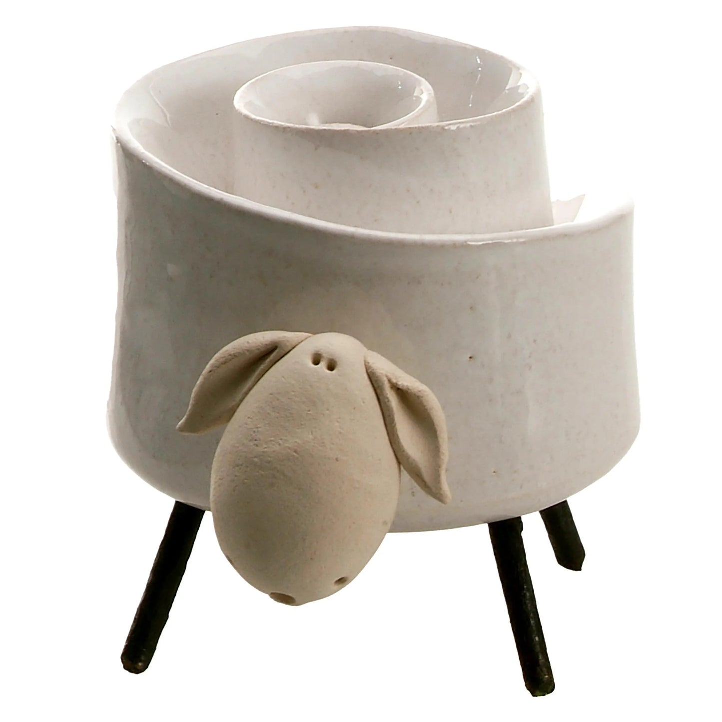 Ceramic Scroll Sheep Figurine