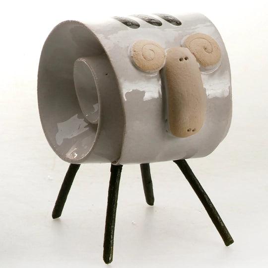 Ceramic Scroll Ram Figurine