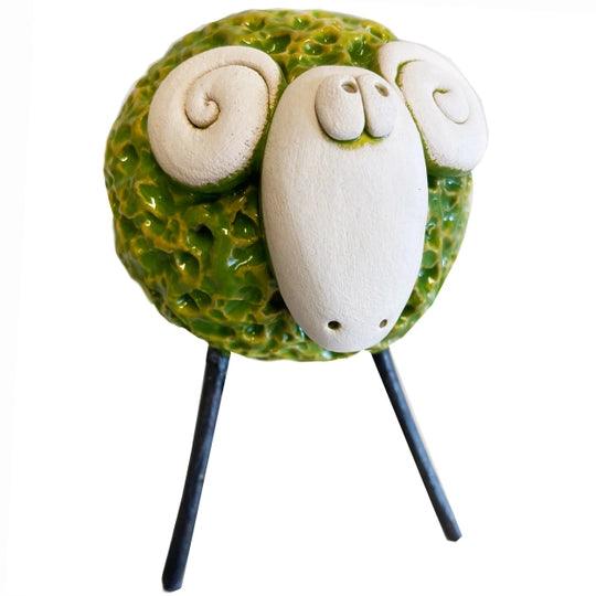 Ceramic Woolly Ram Figurine