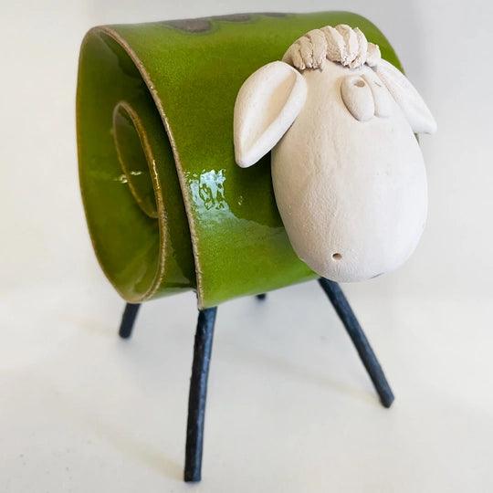 Ceramic Scroll Sheep Figurine