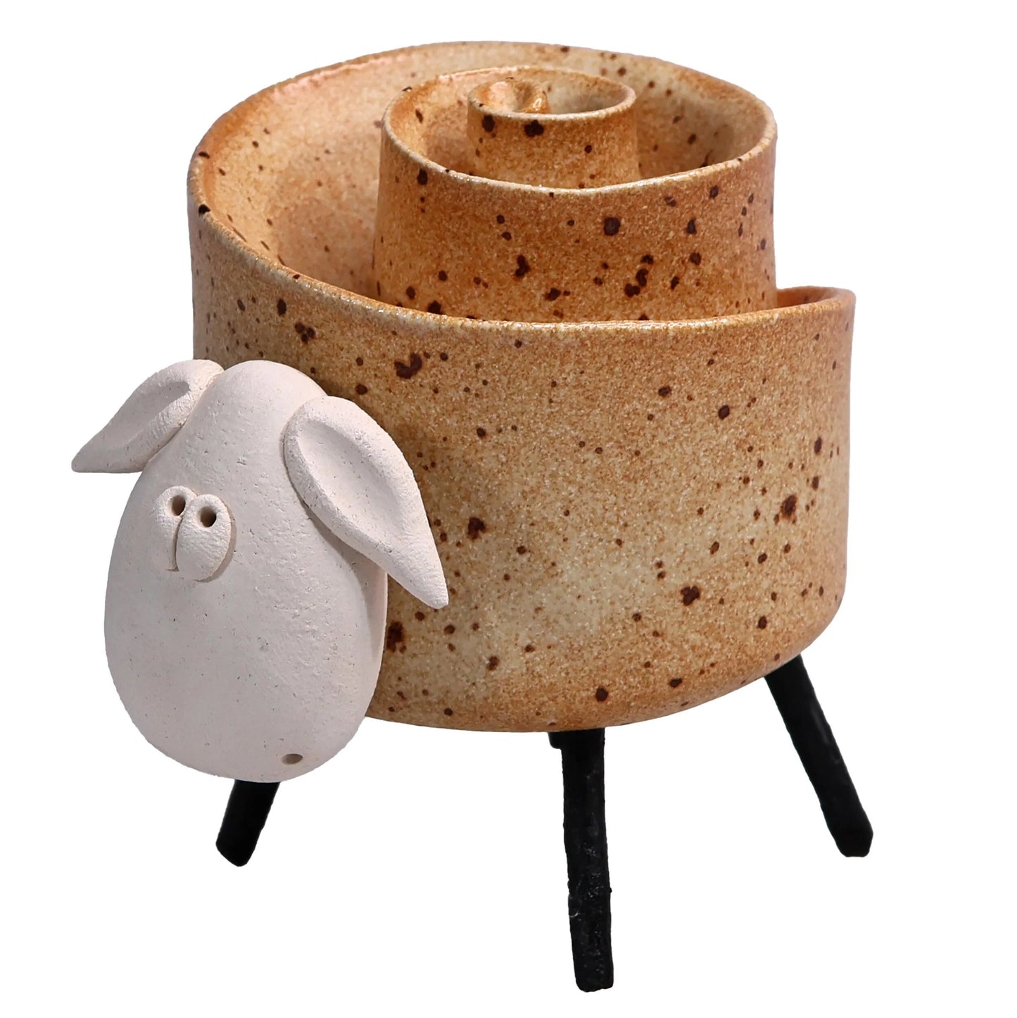 Ceramic Scroll Sheep Figurine