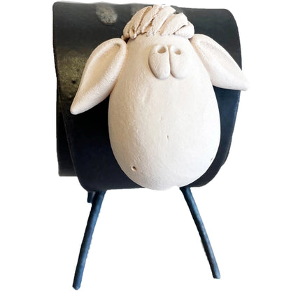 Ceramic Scroll Sheep Figurine