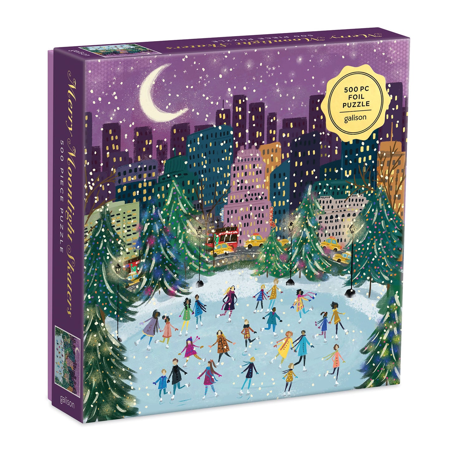 Merry Moonlight Skaters A 500 Piece Jigsaw Puzzle