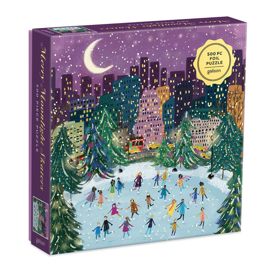 Merry Moonlight Skaters A 500 Piece Jigsaw Puzzle