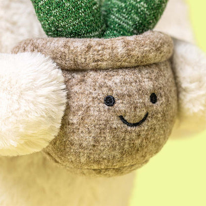 Cream Bunny With Plant by Jellycat