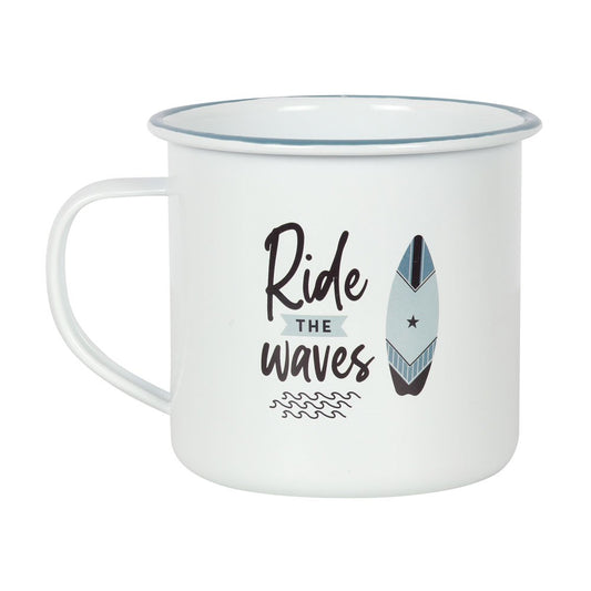"Ride The Waves" Enamel Mug