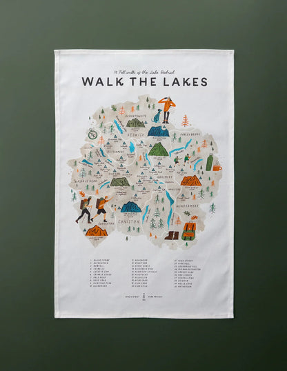 Walk The Lakes Tea Towel