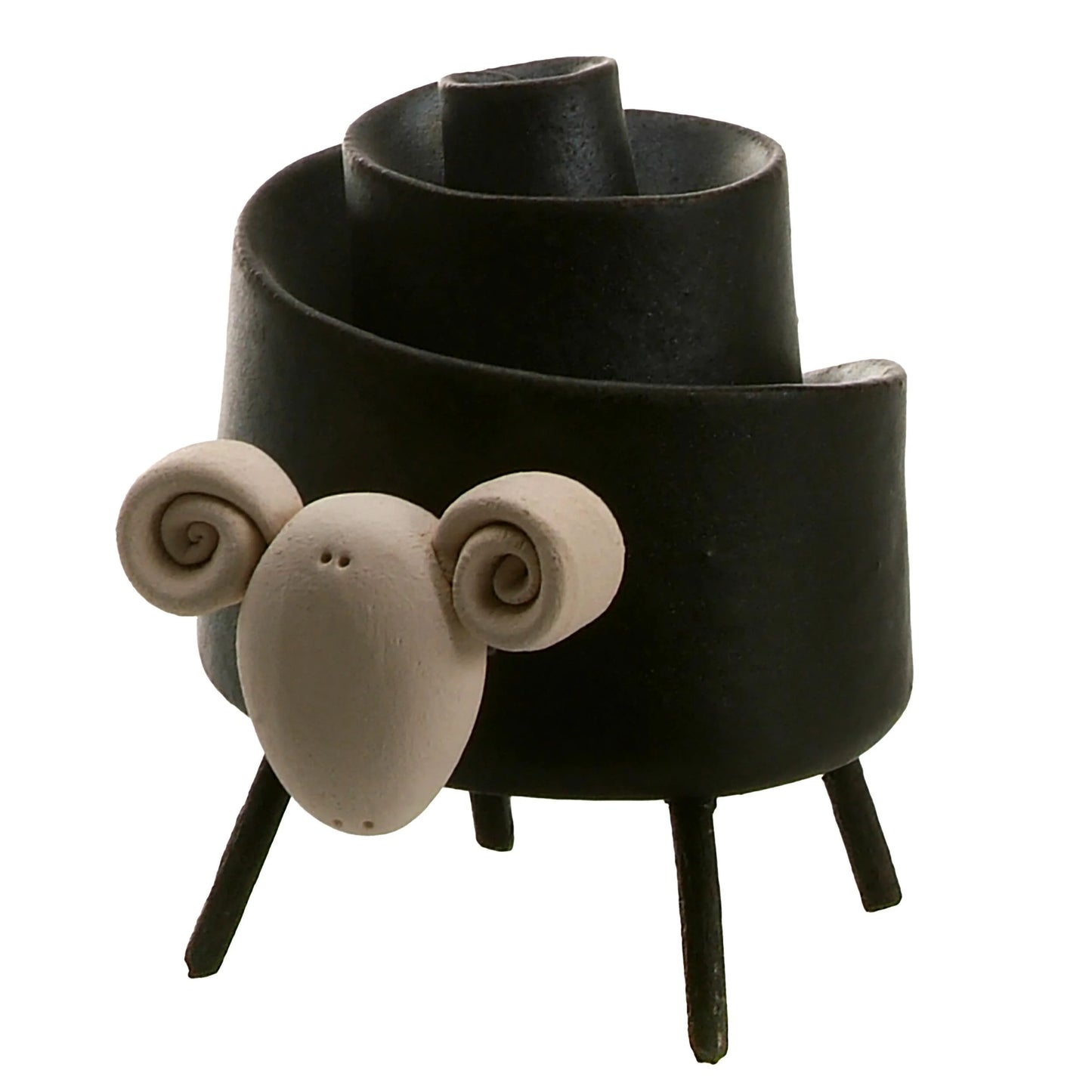 Ceramic Scroll Ram Figurine