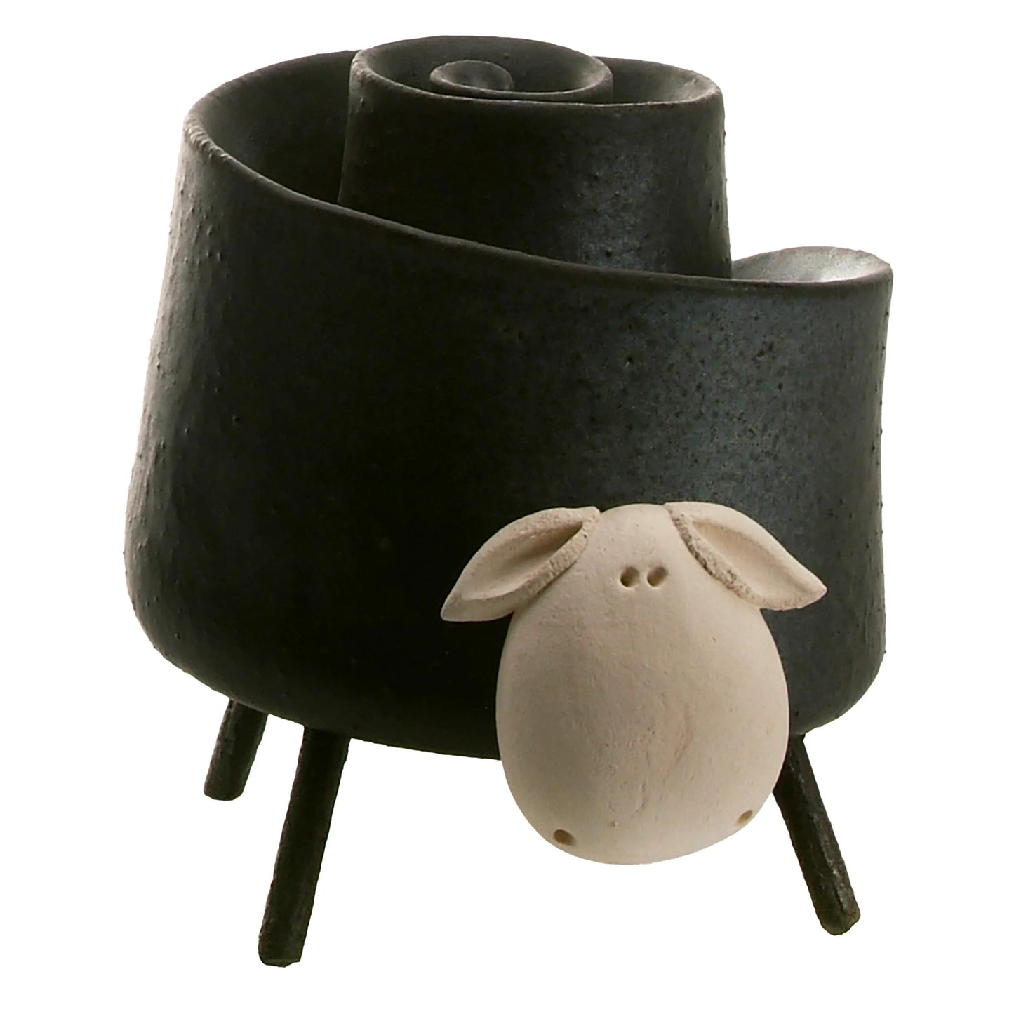 Ceramic Scroll Sheep Figurine