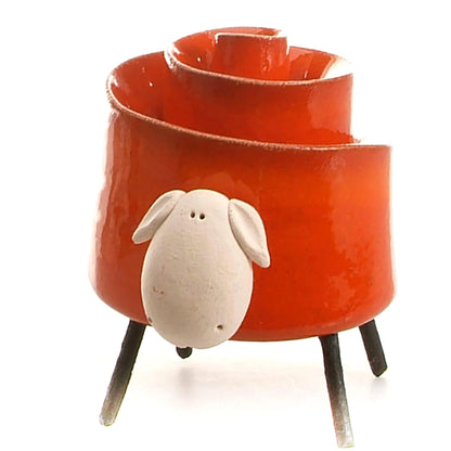 Ceramic Scroll Sheep Figurine
