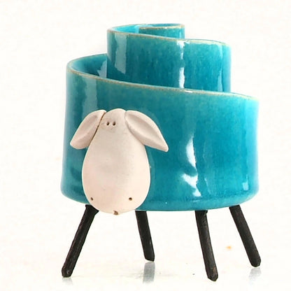 Ceramic Scroll Sheep Figurine