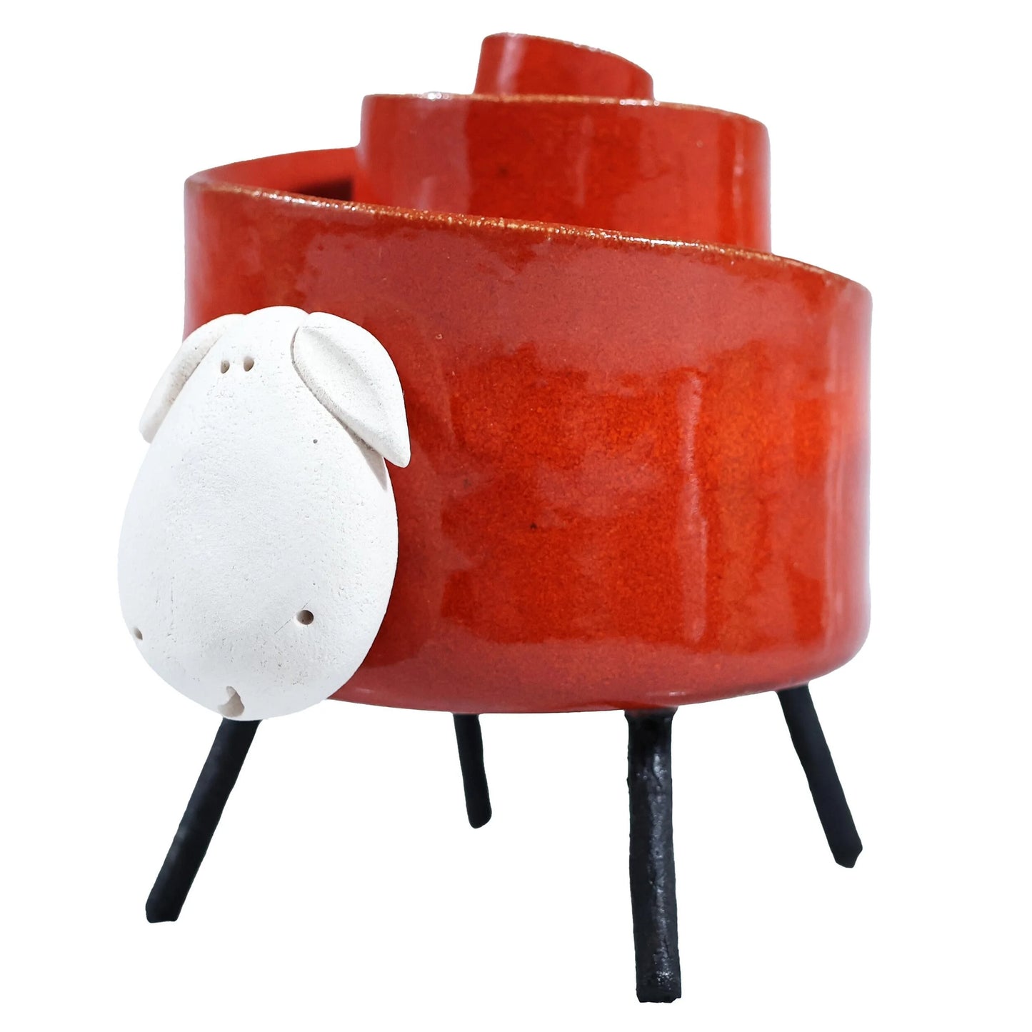 Ceramic Scroll Sheep Figurine