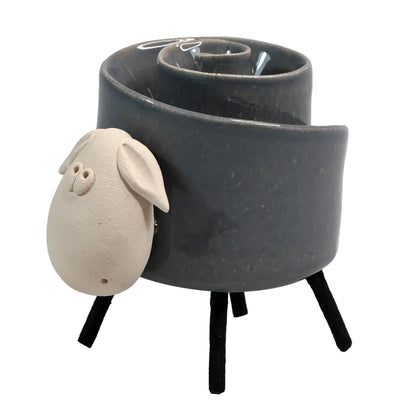Ceramic Scroll Sheep Figurine