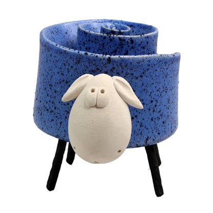 Ceramic Scroll Sheep Figurine