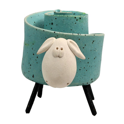 Ceramic Scroll Sheep Figurine
