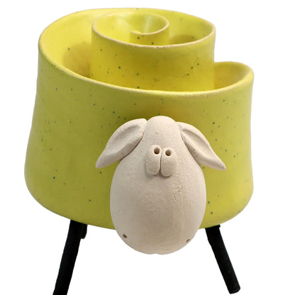 Ceramic Scroll Sheep Figurine