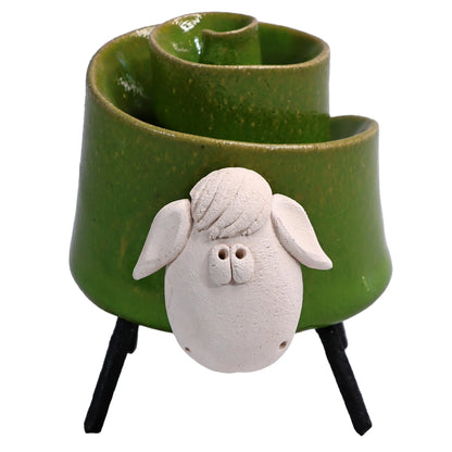 Ceramic Scroll Sheep Figurine