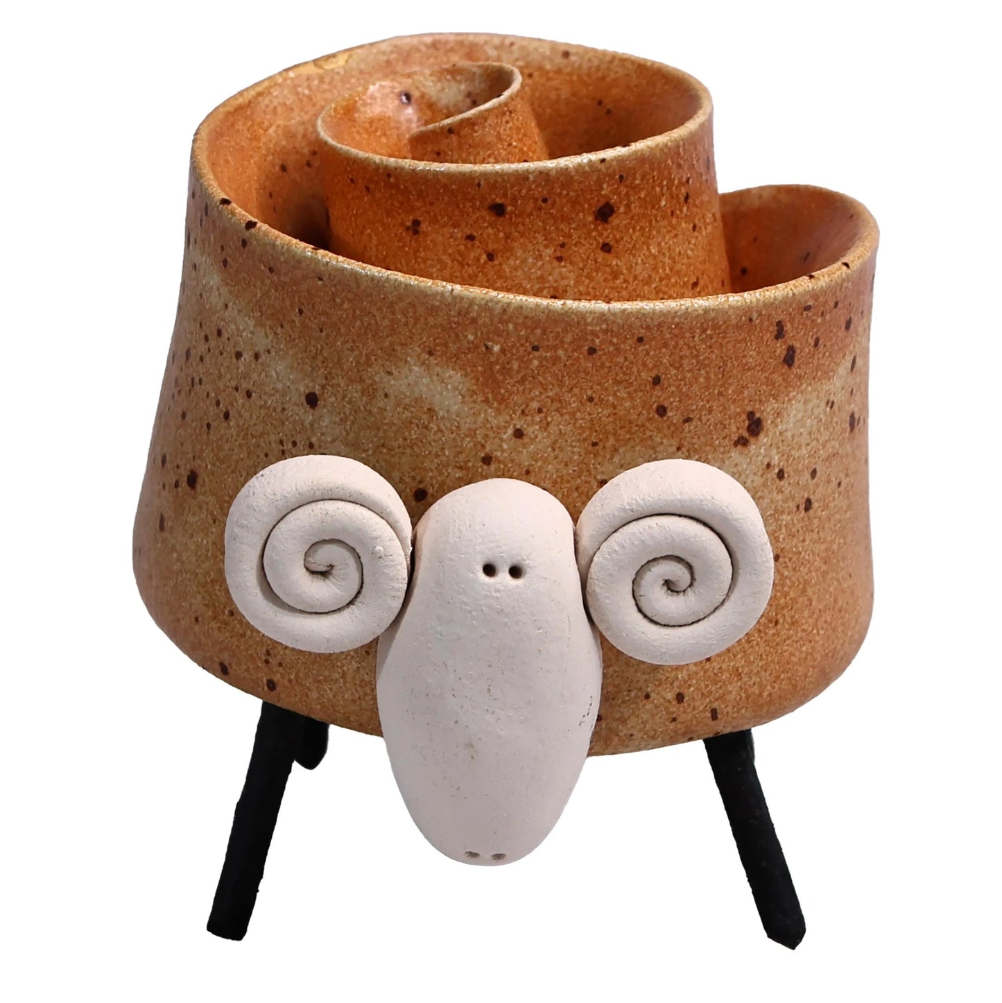 Ceramic Scroll Ram Figurine