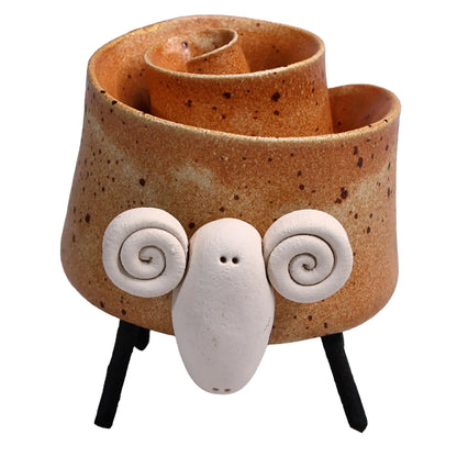 Ceramic Scroll Ram Figurine