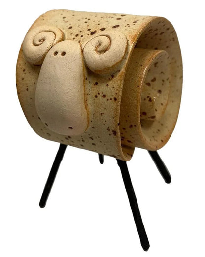 Ceramic Scroll Ram Figurine